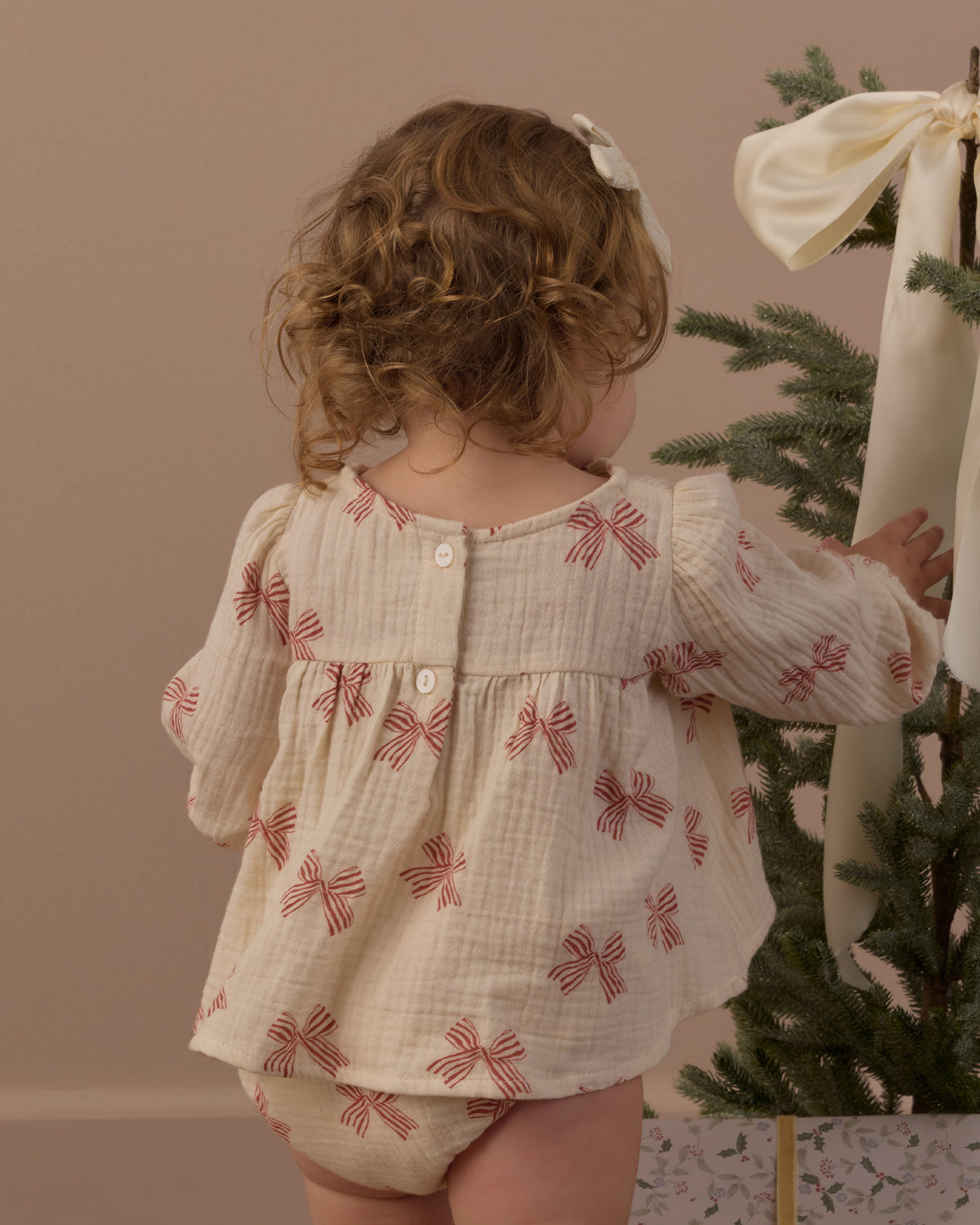 SOPHIA TOP + BLOOMER SET PEPPERMINT BOWS