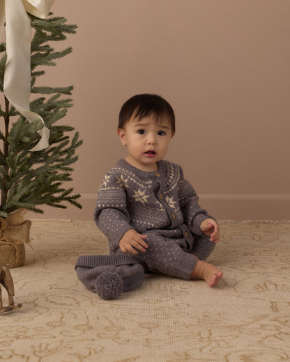 FAIR ISLE ROMPER SLATE