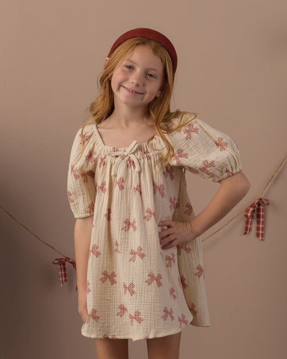 SABRINA MINI DRESS PEPPERMINT BOWS