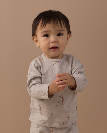 LONG SLEEVE TEE + PANT SET DALMATIAN