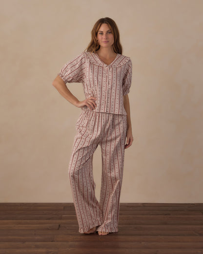 WOMEN'S RUFFLE PAJAMAS CANDY CANE LANE