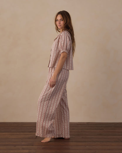 WOMEN'S RUFFLE PAJAMAS CANDY CANE LANE