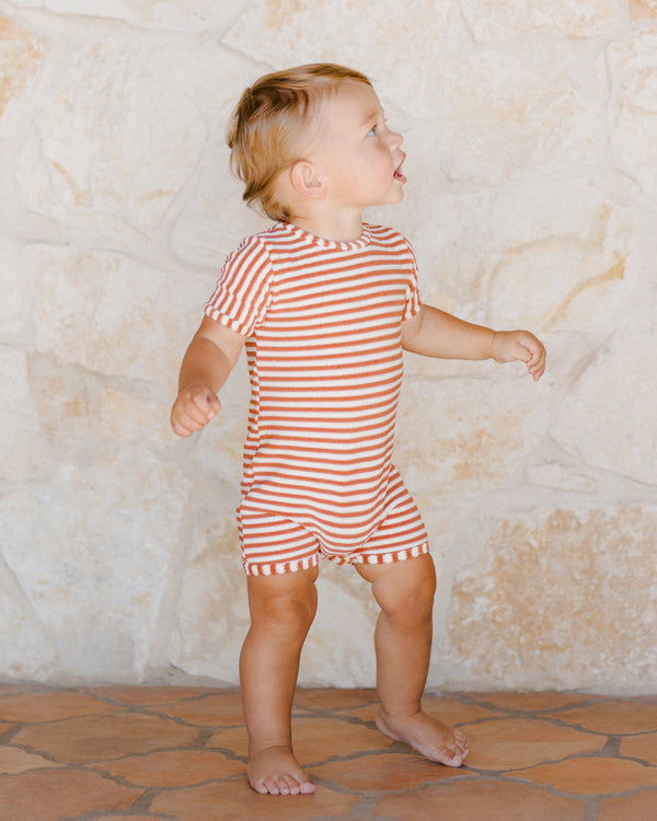 SHORTY ONE-PIECE || POPPY STRIPE