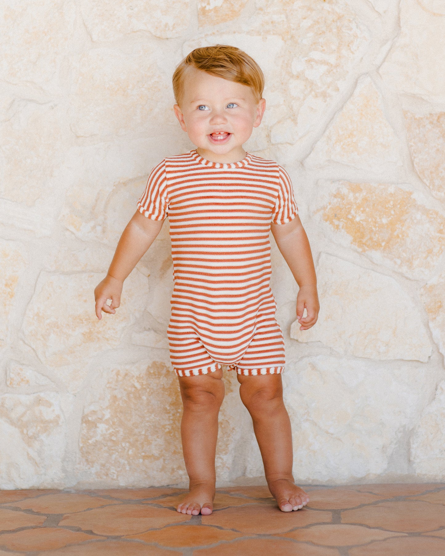 SHORTY ONE-PIECE || POPPY STRIPE