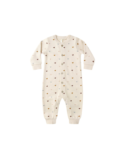 BUTTON DOWN JUMPSUIT || HEARTS