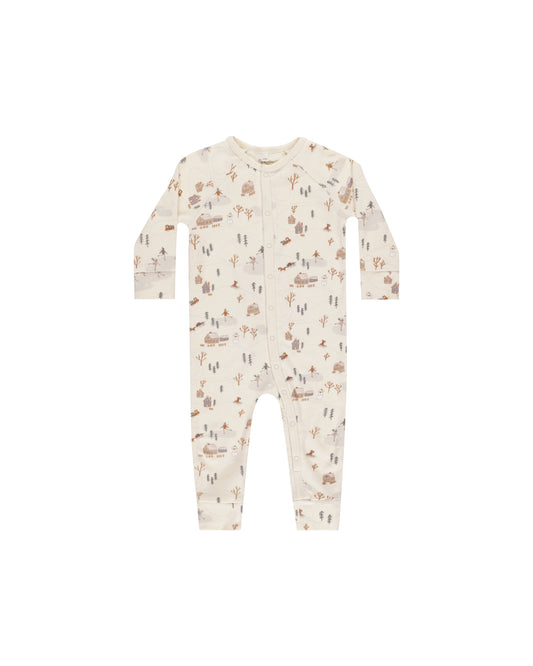 ORGANIC LONG JOHN PAJAMAS || WINTER TOWN