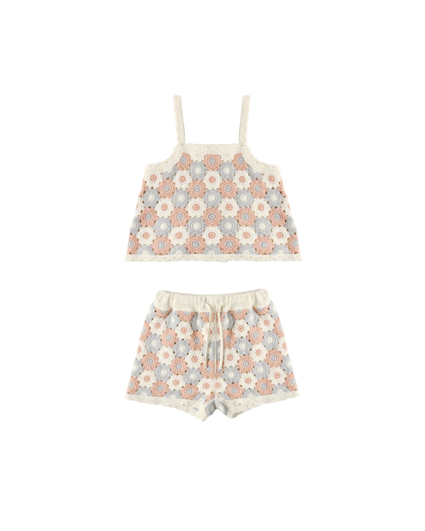 LILI KNIT SET BLUE, LIGHT PINK, IVORY