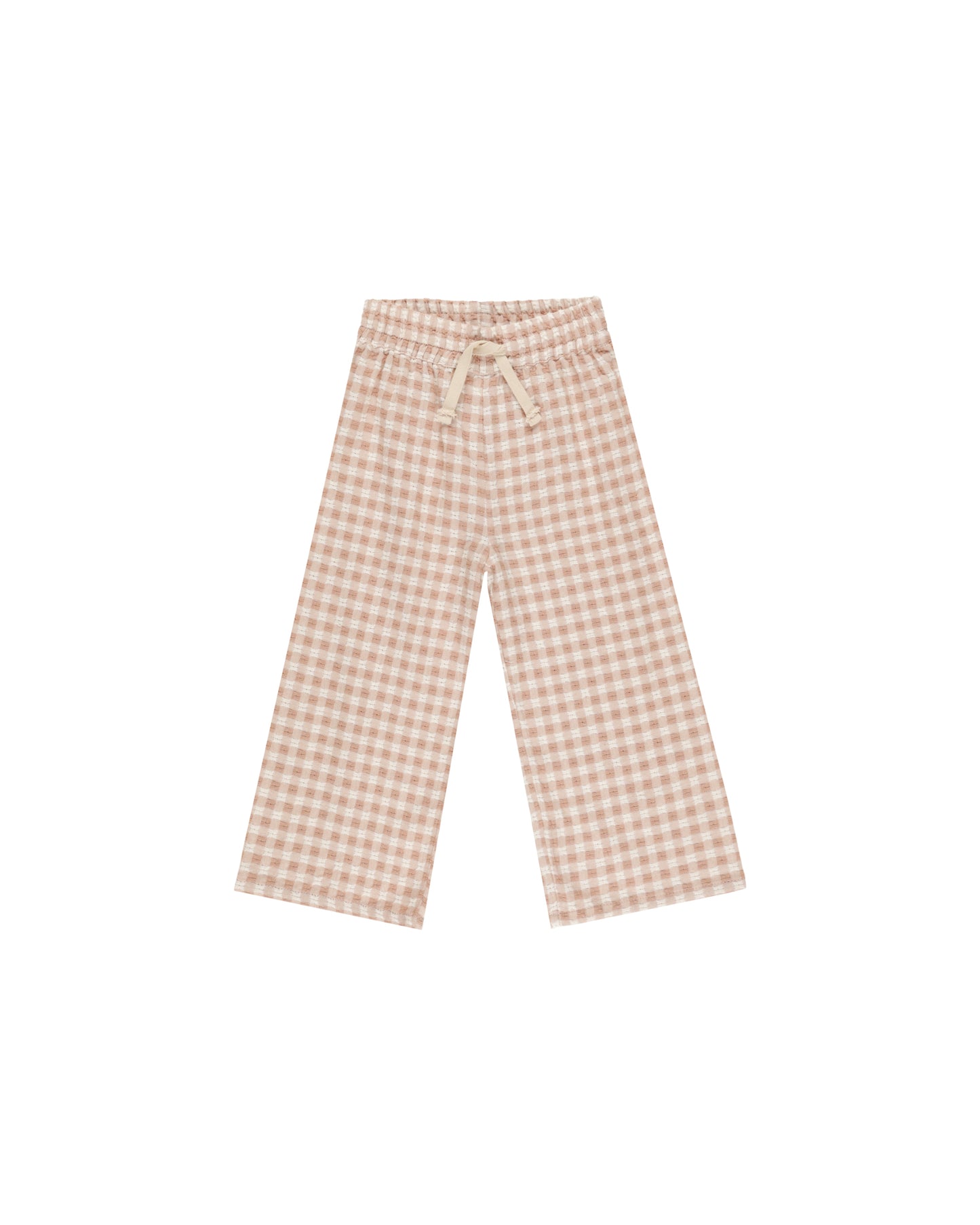 WIDE LEG PANT || PINK GINGHAM