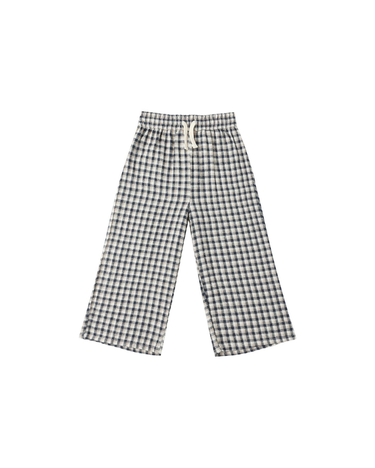 WIDE LEG PANT || NAVY CHECK