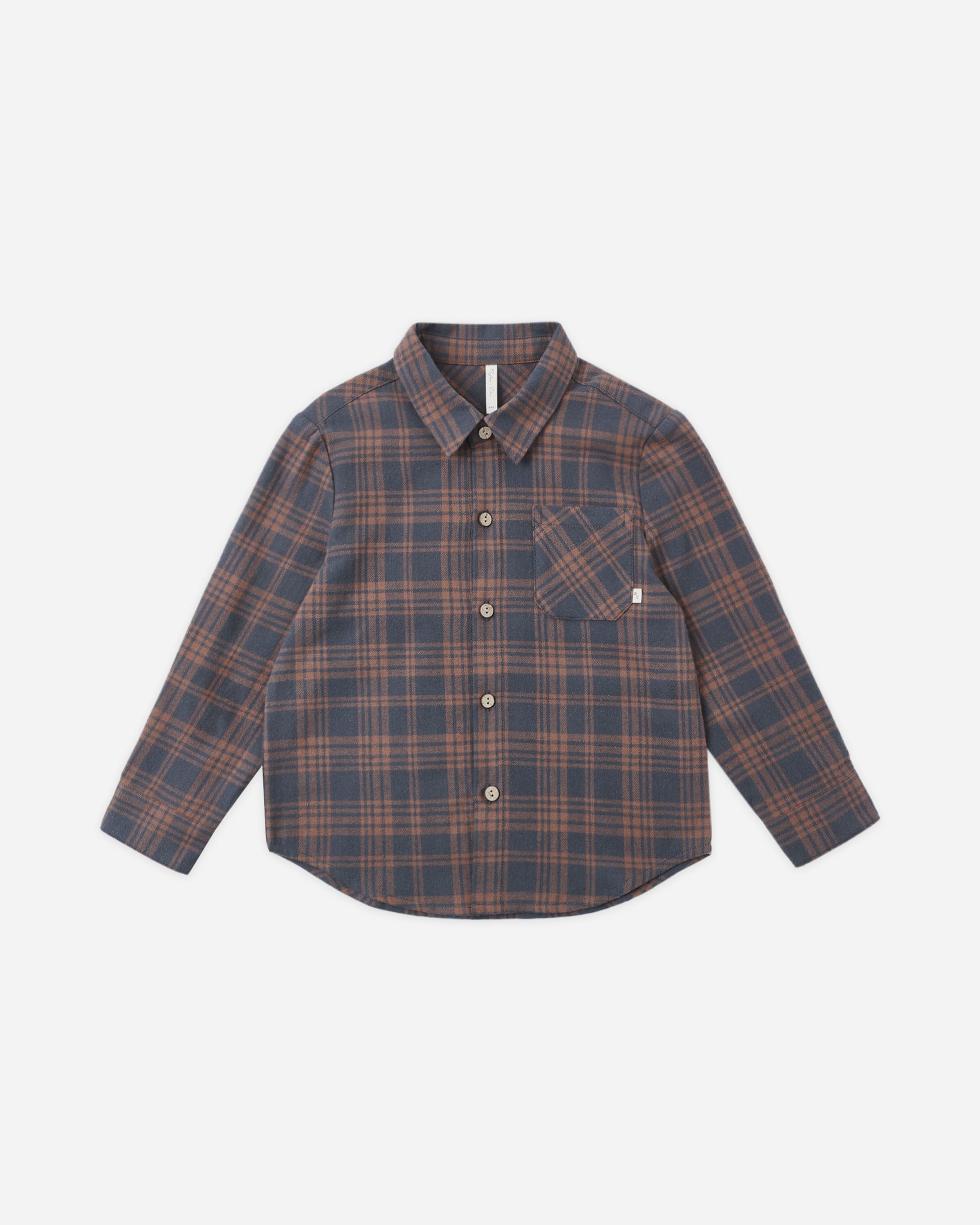 COLLARED LONG SLEEVE SHIRT MIDNIGHT PLAID