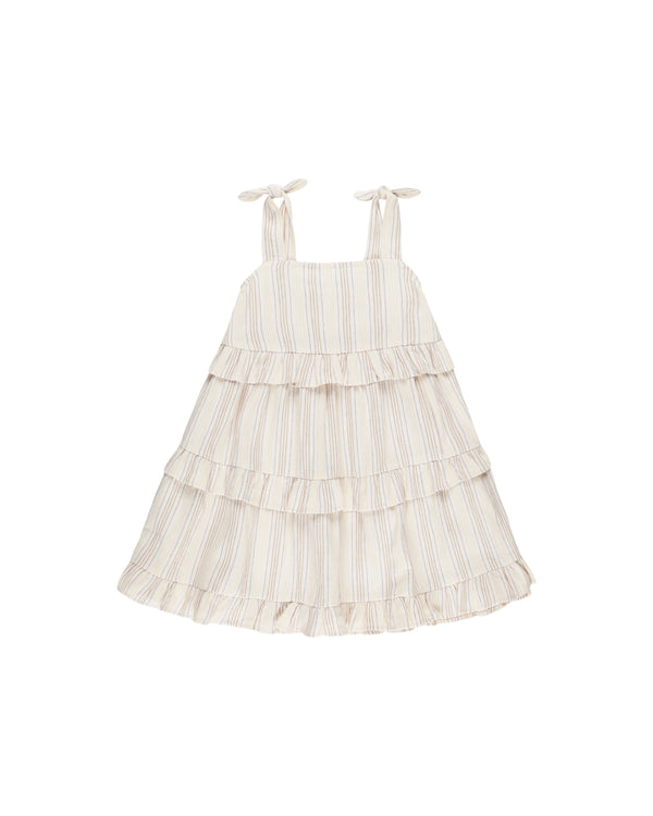 RUFFLE SWING DRESS || SUMMER STRIPE