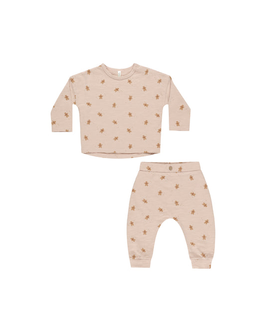 LONG SLEEVE TEE + PANT SET || GINGERBREAD