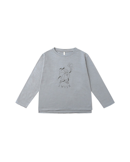 RAW EDGE LONG SLEEVE TEE || BASKETBALL