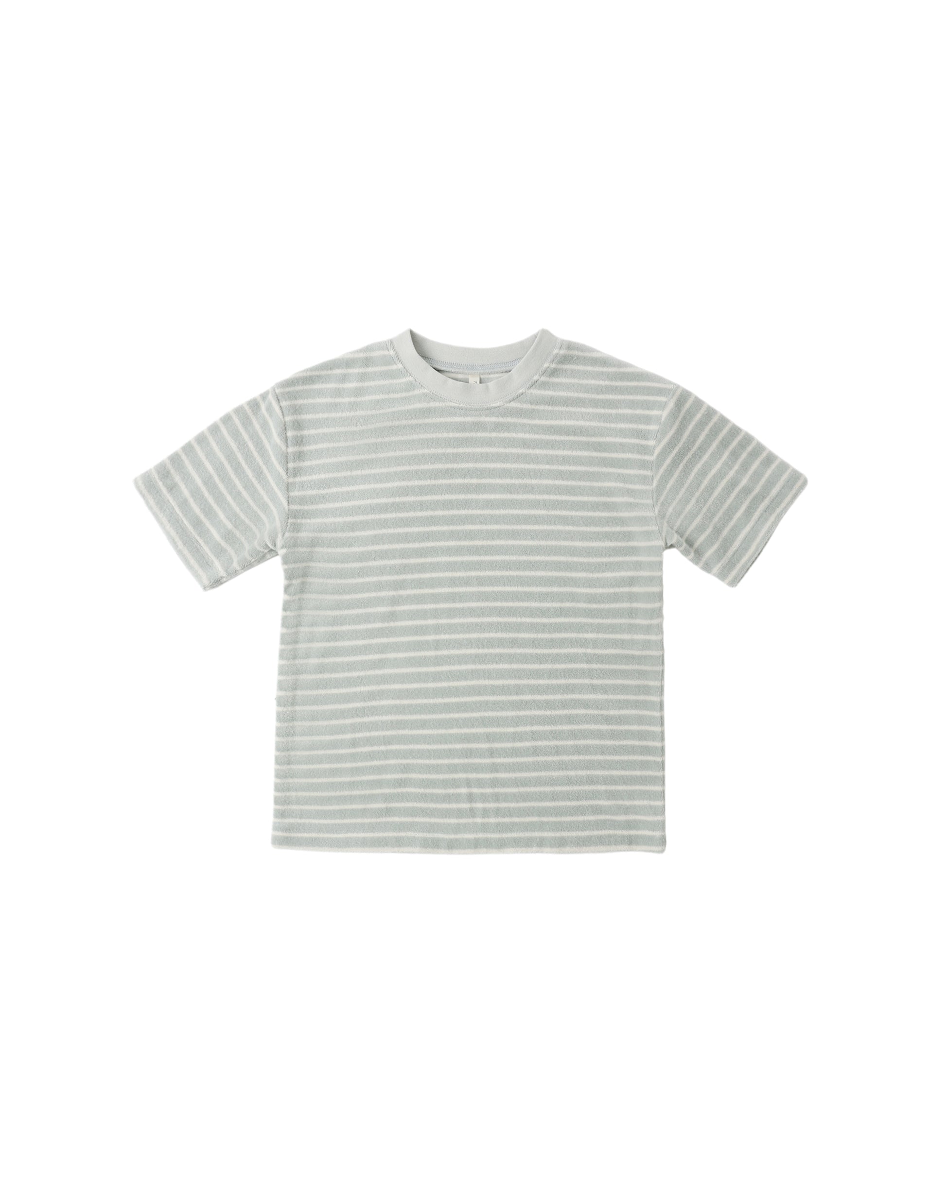 TERRY RELAXED TEE SEAFOAM STRIPE