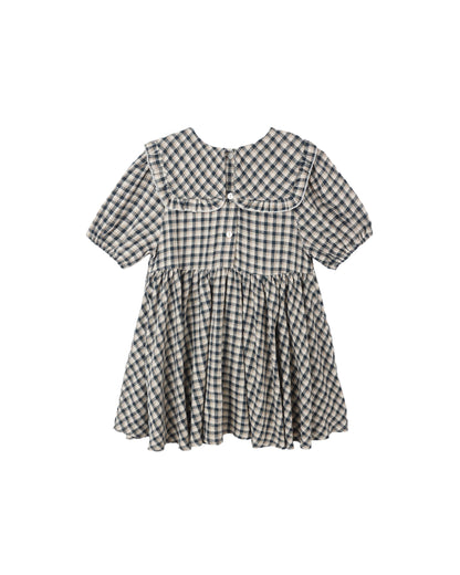 CAMILLE DRESS || NAVY CHECK