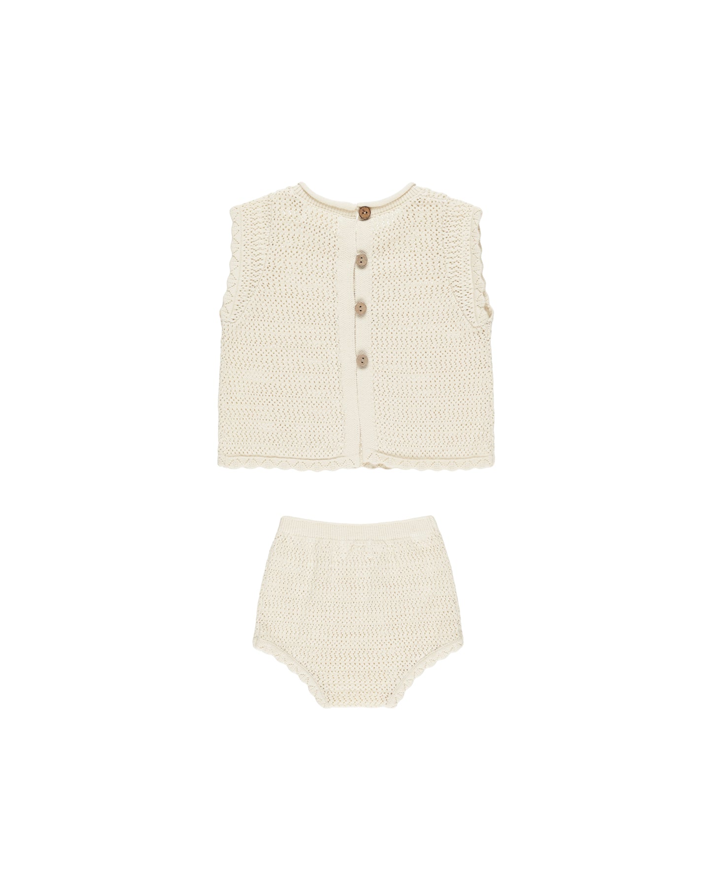 SCALLOP KNIT BABY SET || CHERRY