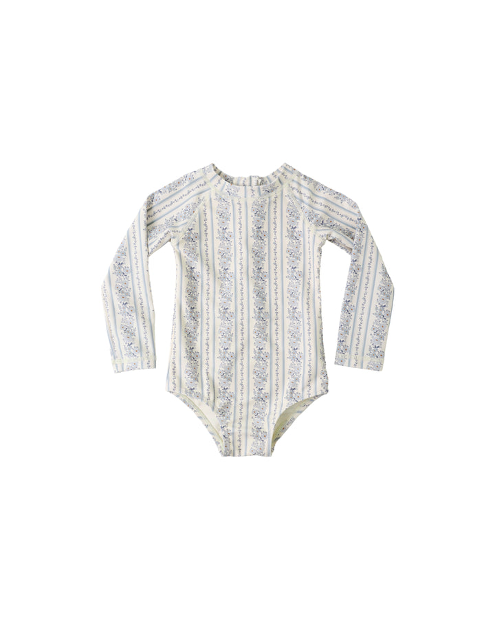 DELPHINE RASHGUARD ONE-PIECE BLUE FLORAL