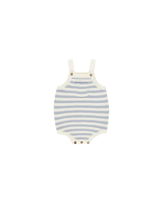 ASHTON KNIT ROMPER || BLUE STRIPE