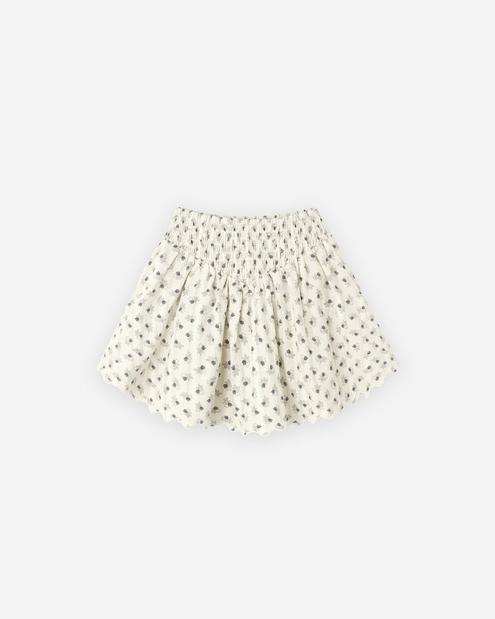 SMOCKED V MINI SKIRT VINTAGE FLEUR