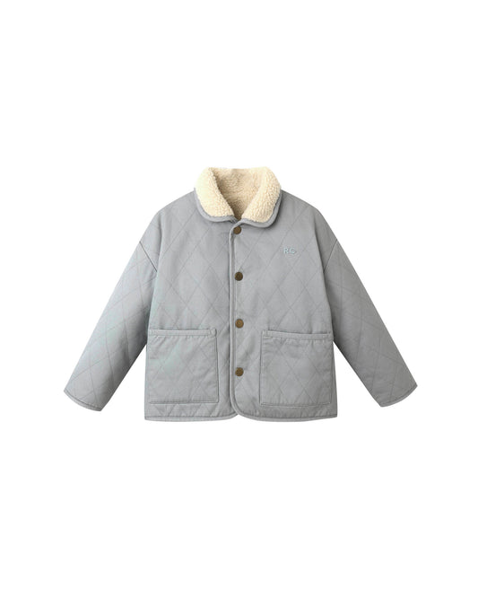 QUILTED WINTER COAT || DUSTY BLUE