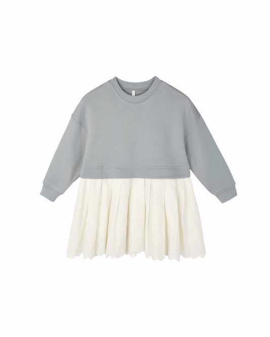 SWEATSHIRT DRESS || DUSTY BLUE