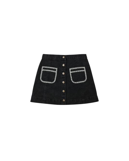 DENVER MINI SKIRT || WASHED BLACK