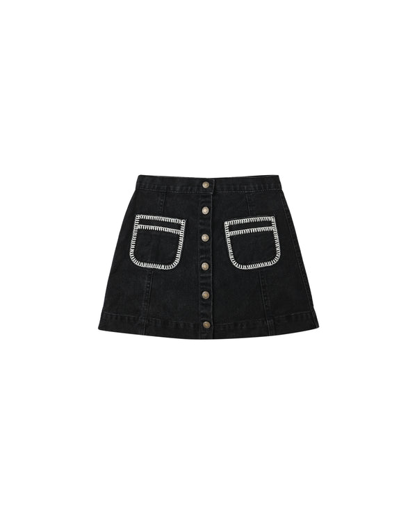 DENVER MINI SKIRT || WASHED BLACK