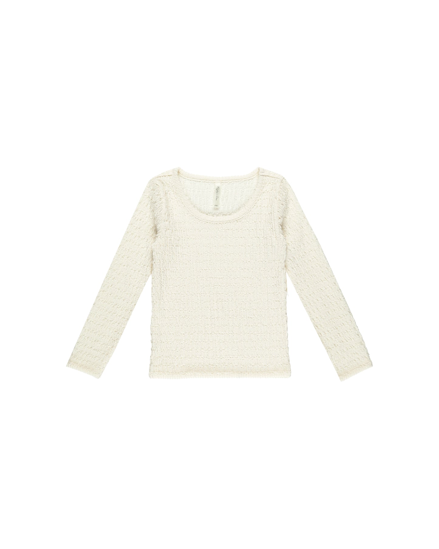 TEXTURED LONG SLEEVE TOP || IVORY