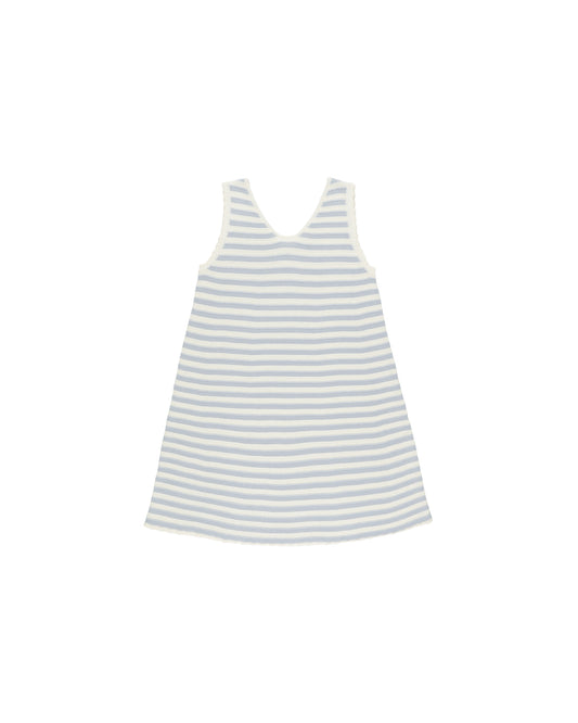 CROCHET TANK MINI DRESS || BLUE STRIPE