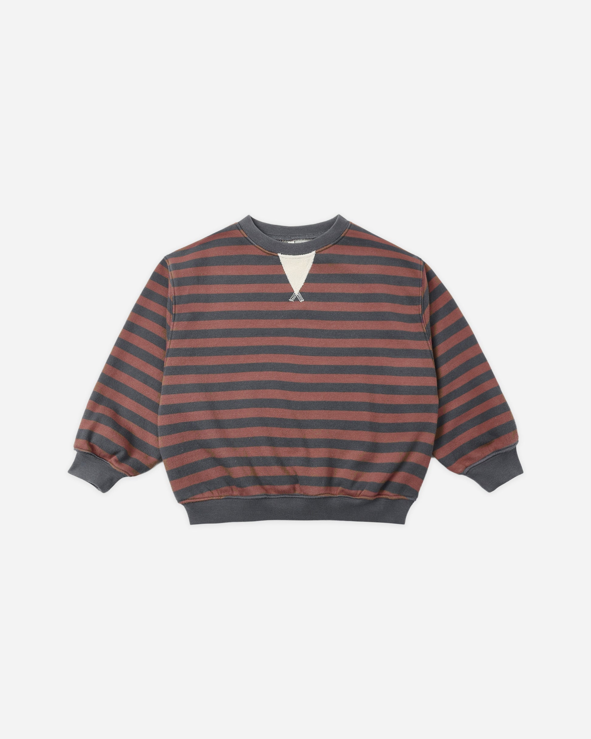 OVERSIZED CREW MULBERRY STRIPE