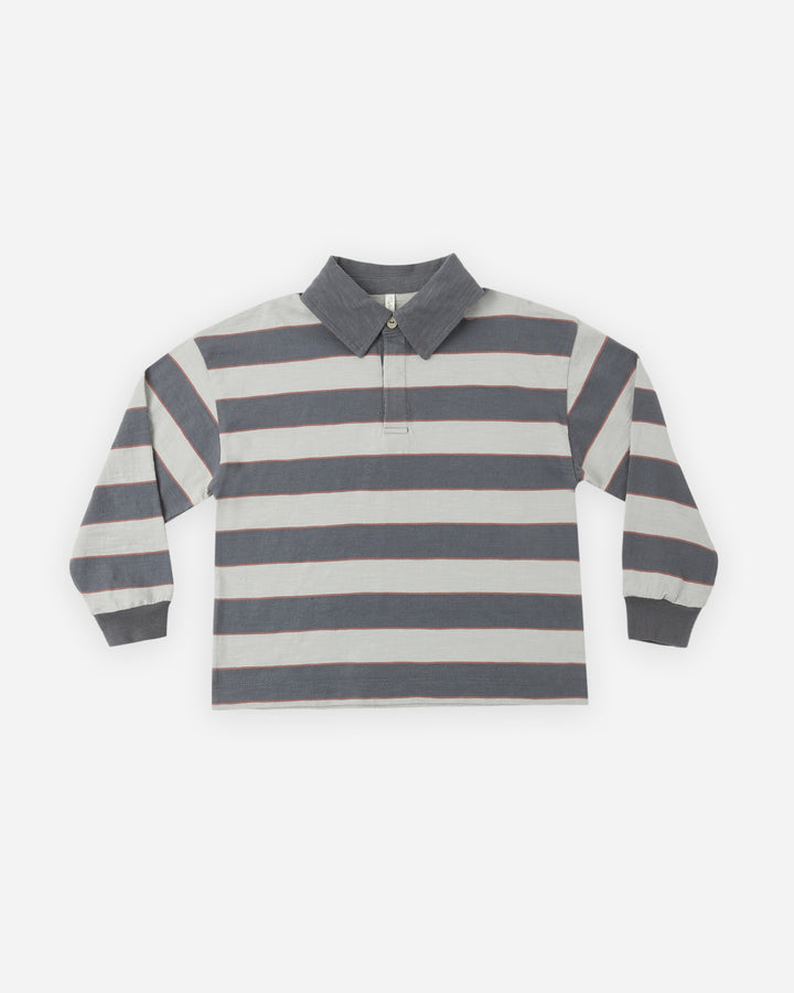 RUGBY POLO SAGE STRIPE