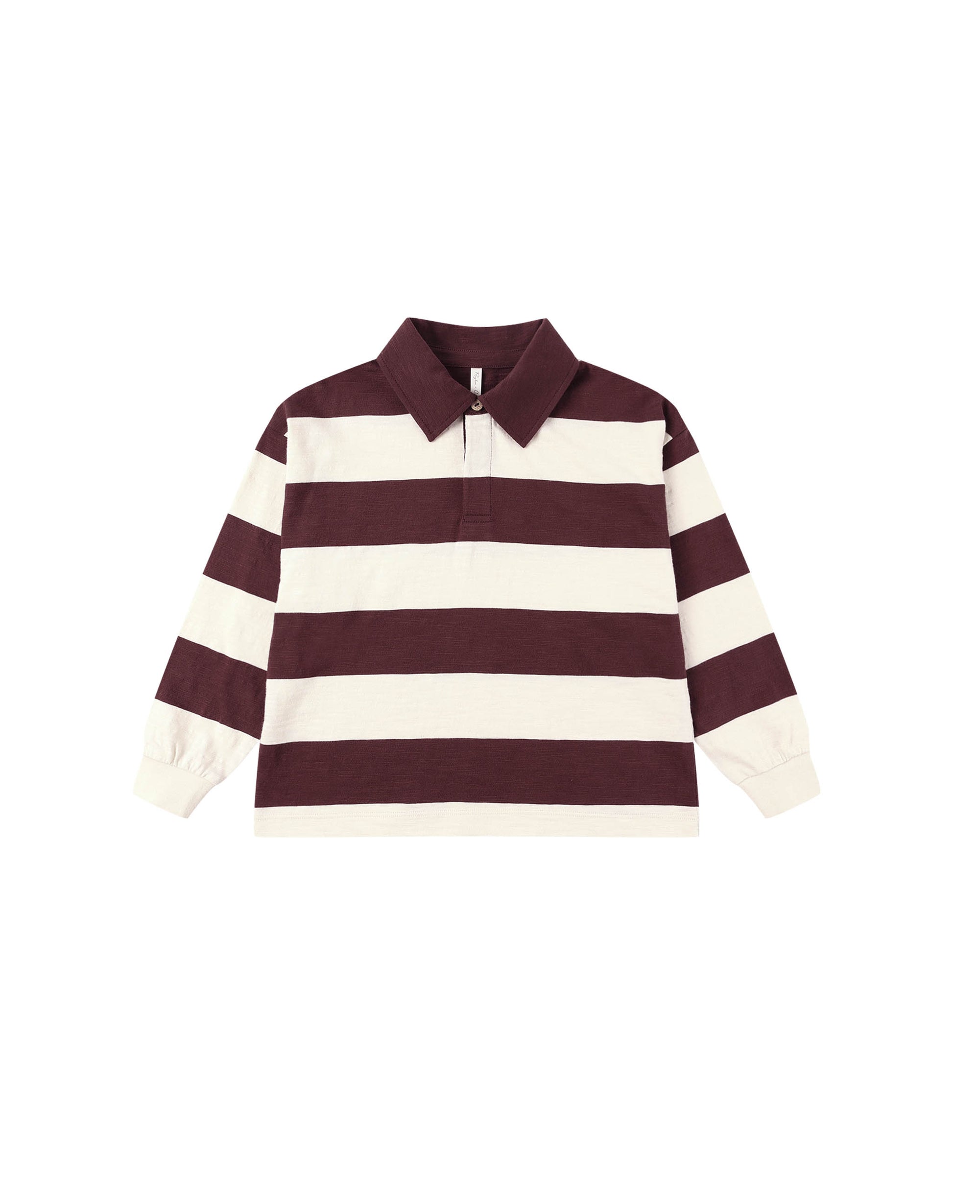 RUGBY POLO || BURGUNDY STRIPE