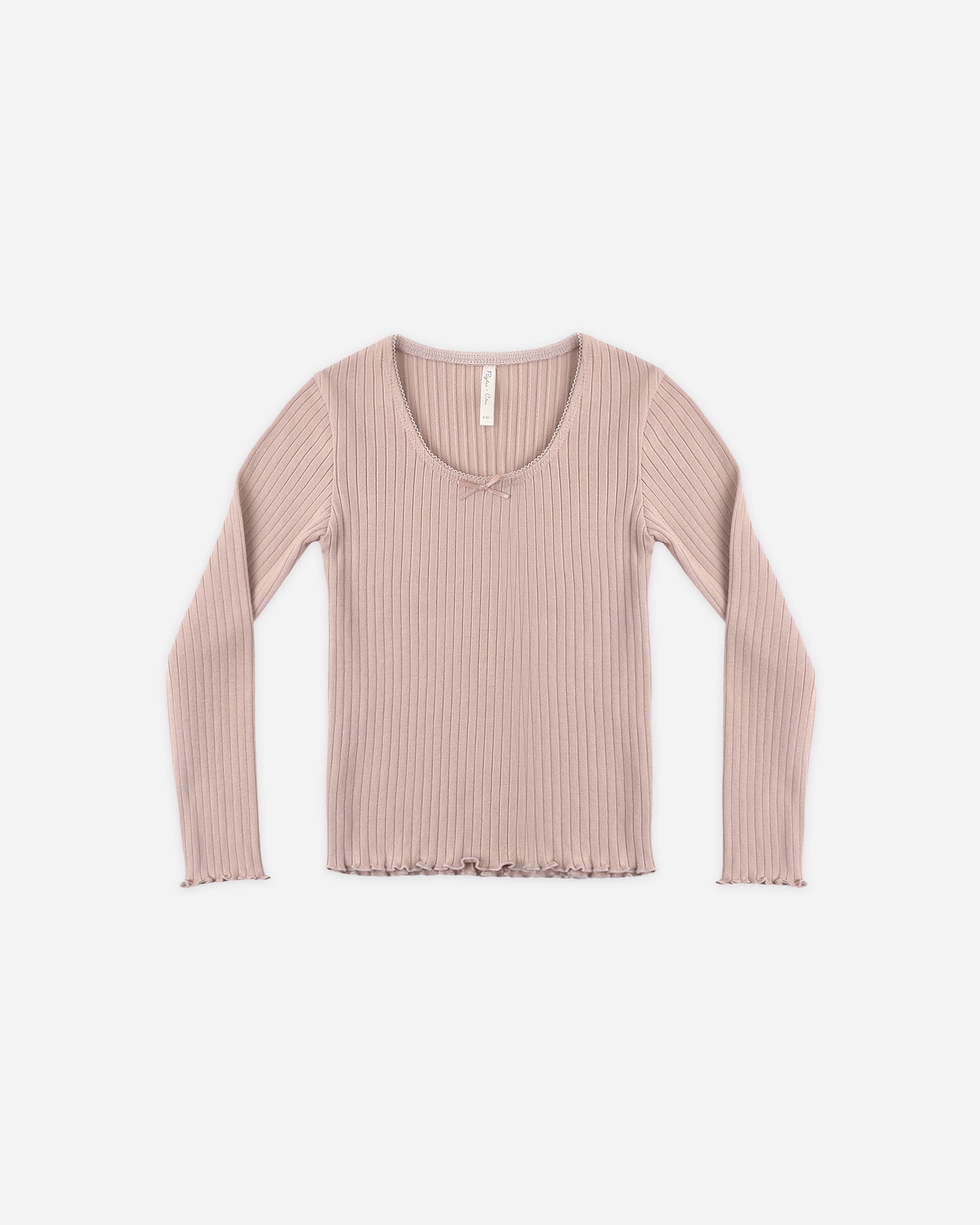 RIBBED LONG SLEEVE ROSEWOOD