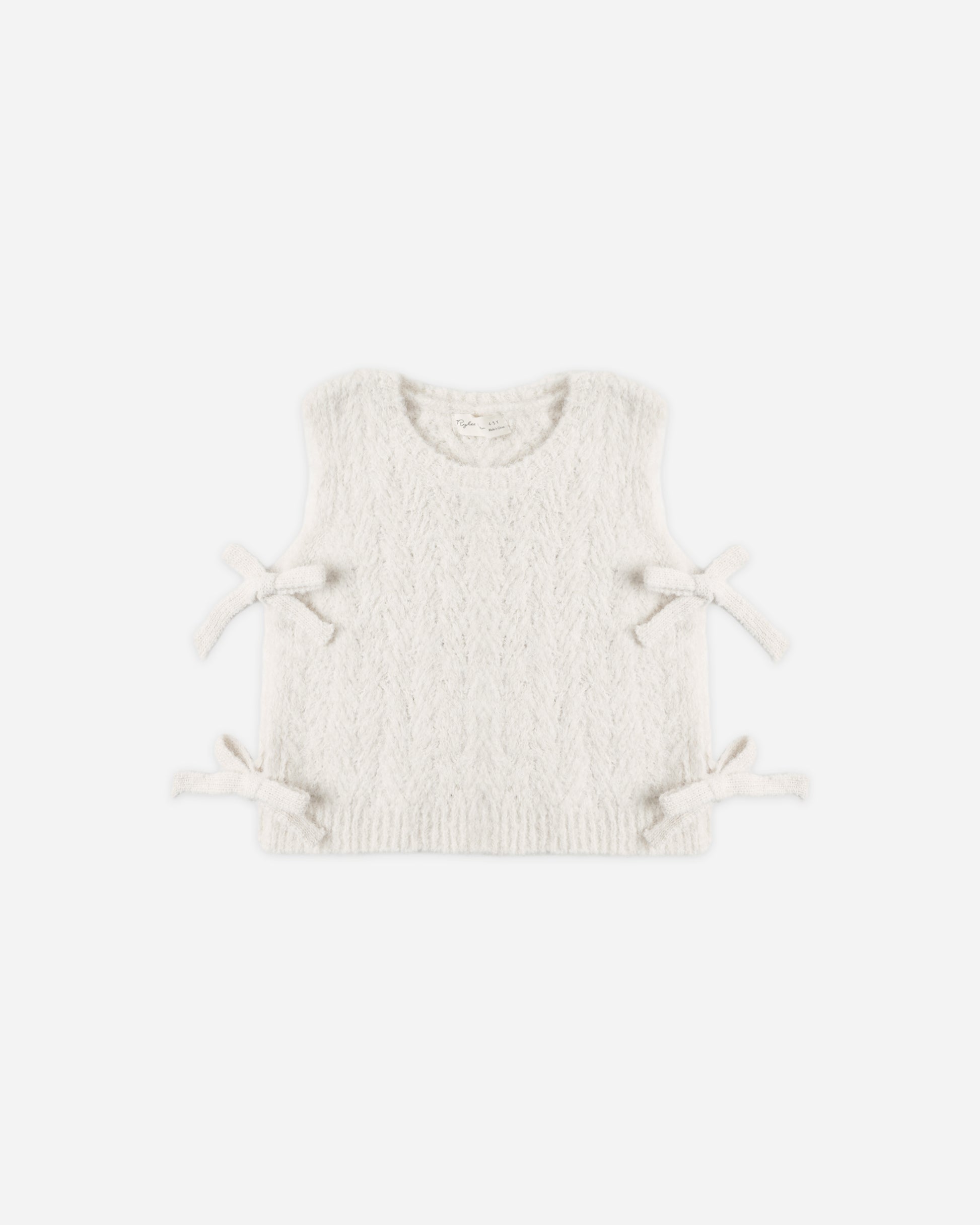 BOW SWEATER VEST IVORY