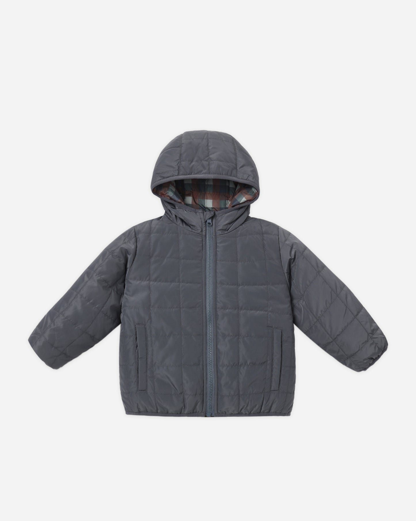 LIGHTWEIGHT REVERSIBLE PUFFER MIDNIGHT CHECK