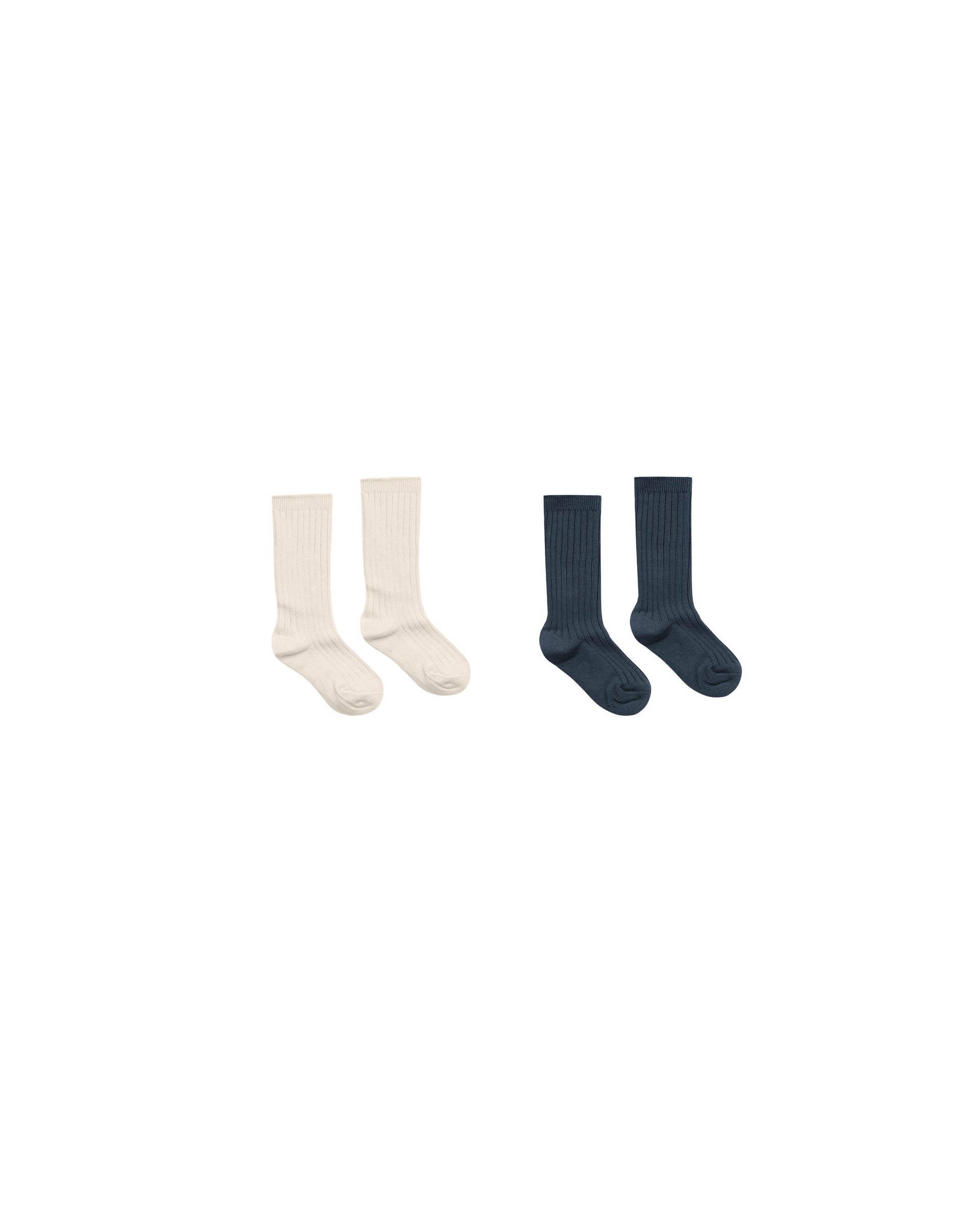 RIBBED SOCKS || NATURAL, NAVY