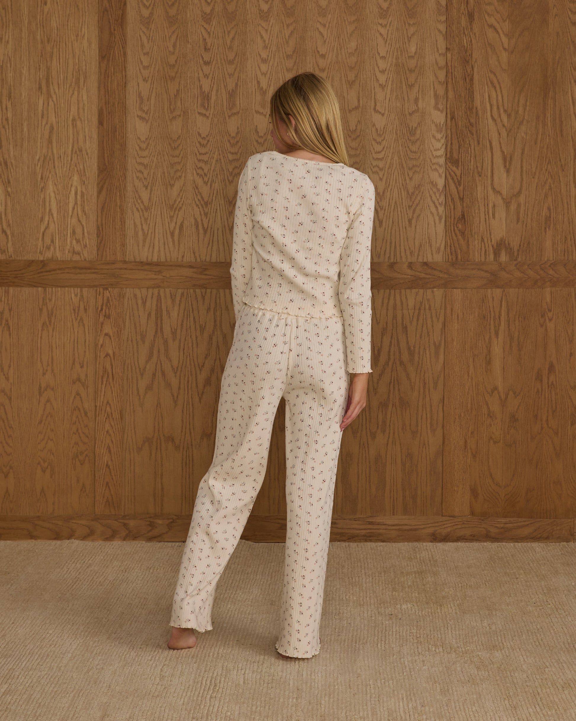 RIBBED LOUNGE SET || NATURAL DITSY - TEEN