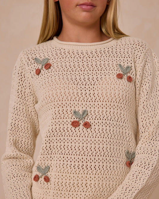 CROCHET KNIT PULLOVER || CHERRIES