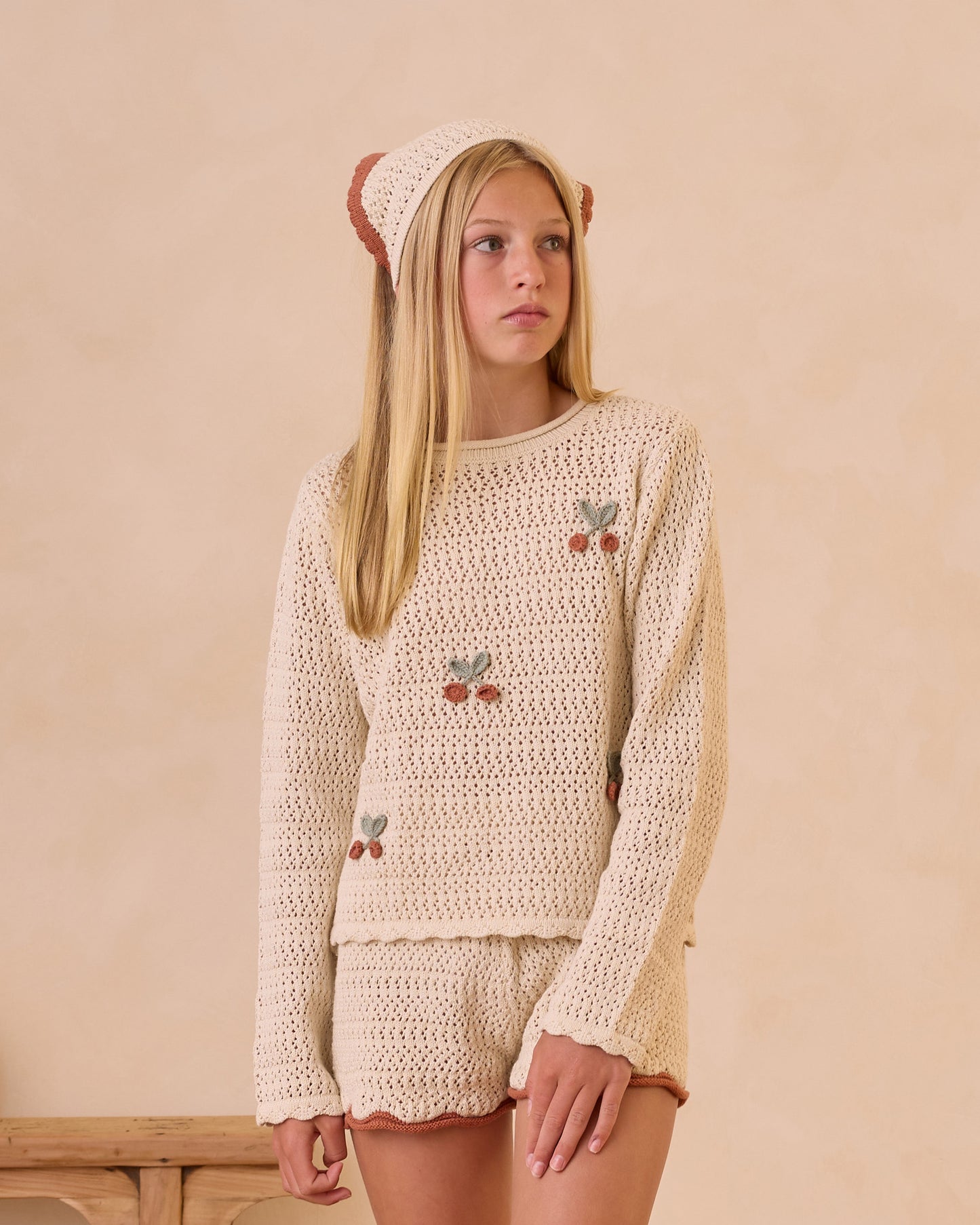 CROCHET KNIT PULLOVER || CHERRIES