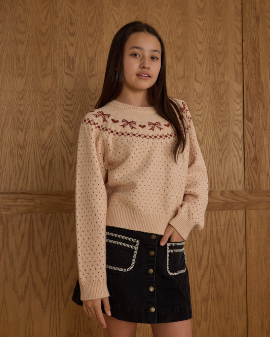 FAIR ISLE SWEATER || BOWS - TEEN