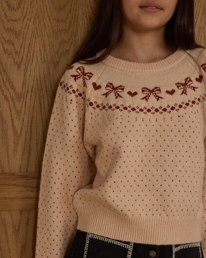 FAIR ISLE SWEATER || BOWS - TEEN
