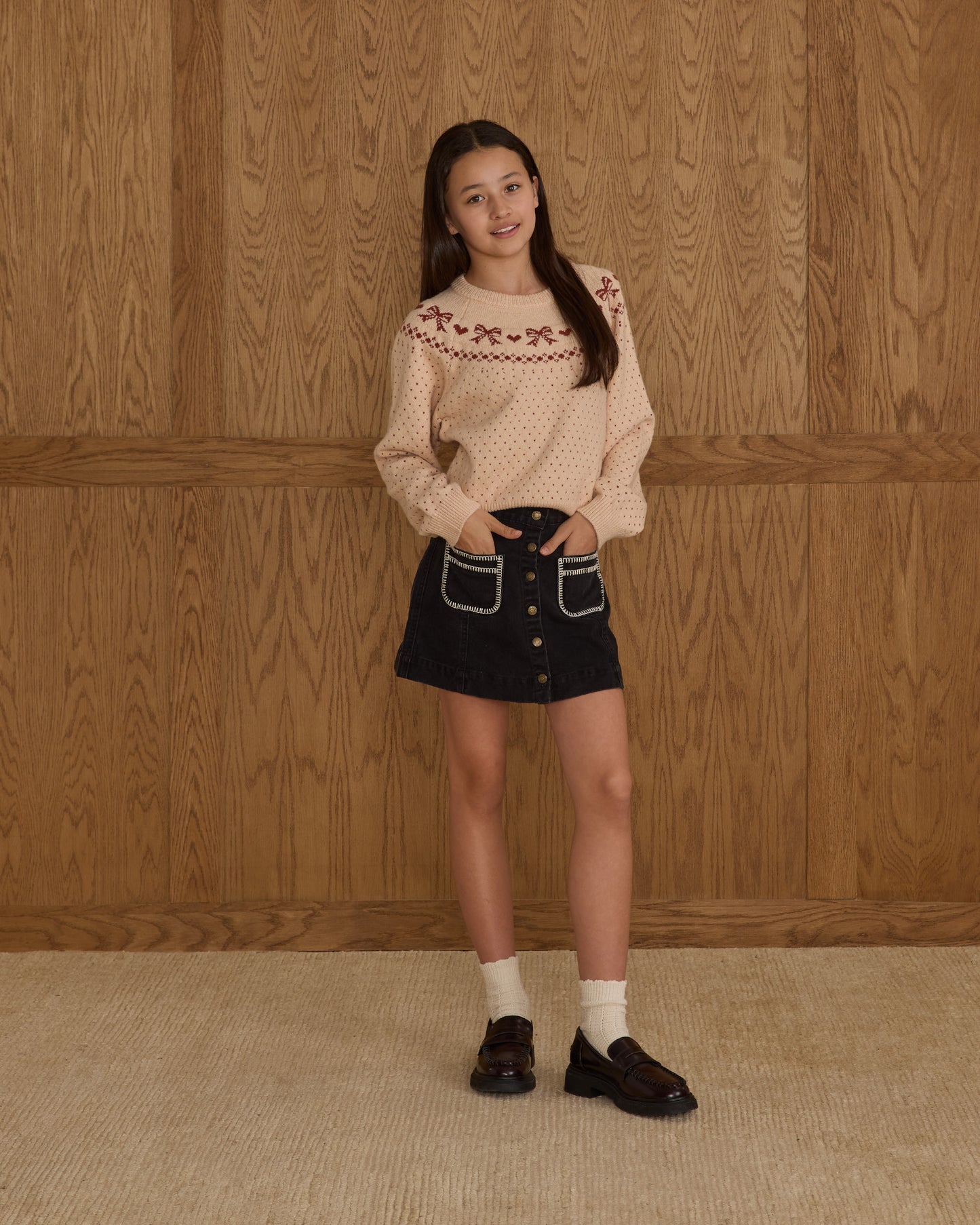 FAIR ISLE SWEATER || BOWS - TEEN