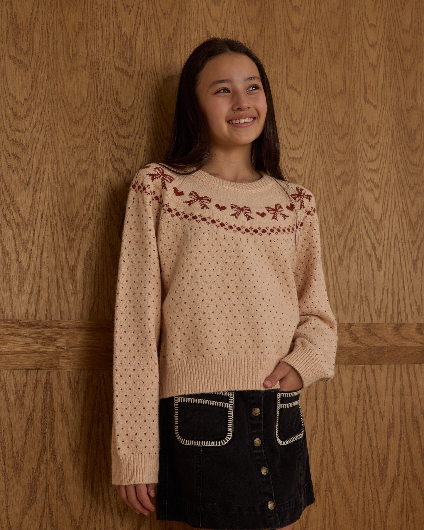 FAIR ISLE SWEATER || BOWS - TEEN