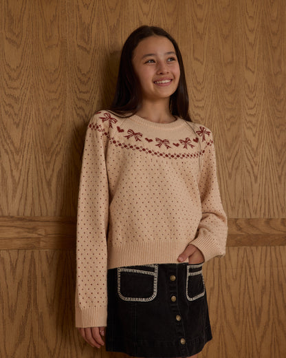 FAIR ISLE SWEATER || BOWS - TEEN