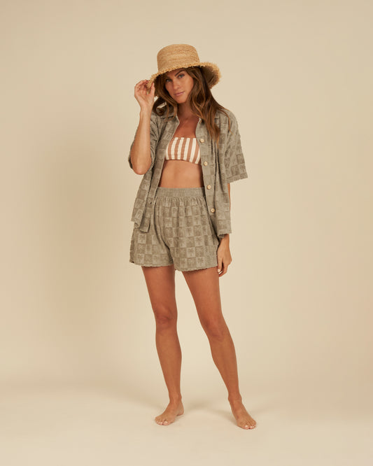 WOMEN'S TERRY COVER-UP SET | PALM CHECK