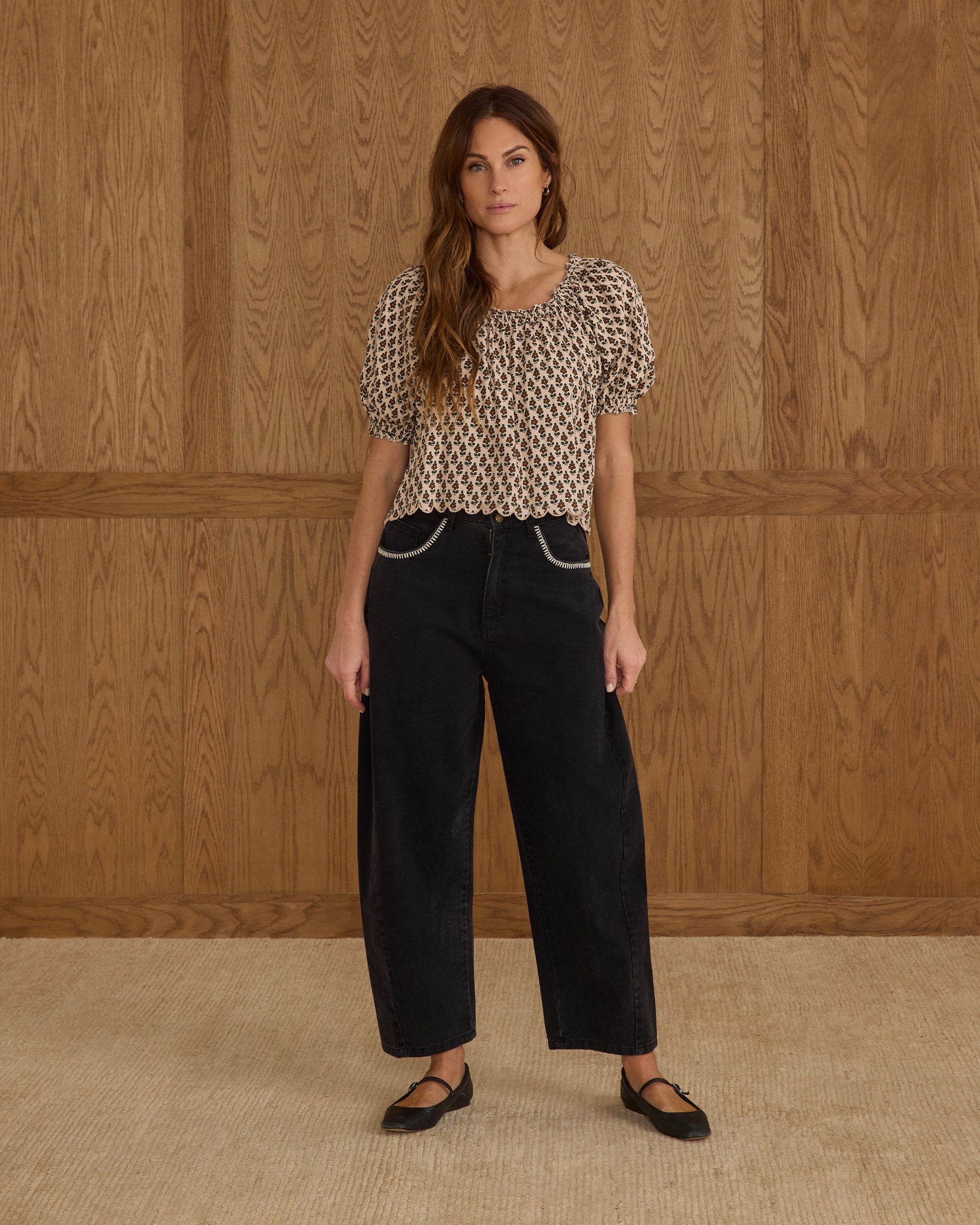 BARREL DENIM | WASHED BLACK