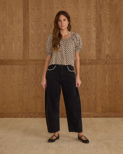 BARREL DENIM | WASHED BLACK