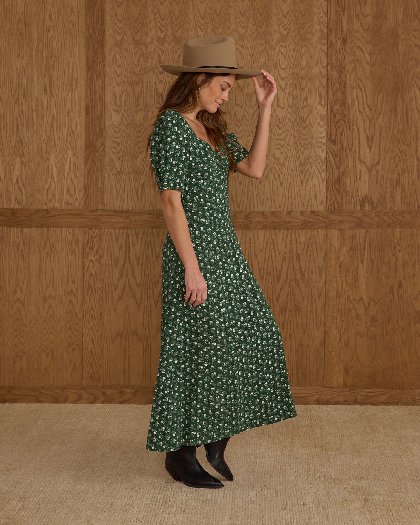 VIOLET DRESS | GREEN DITSY