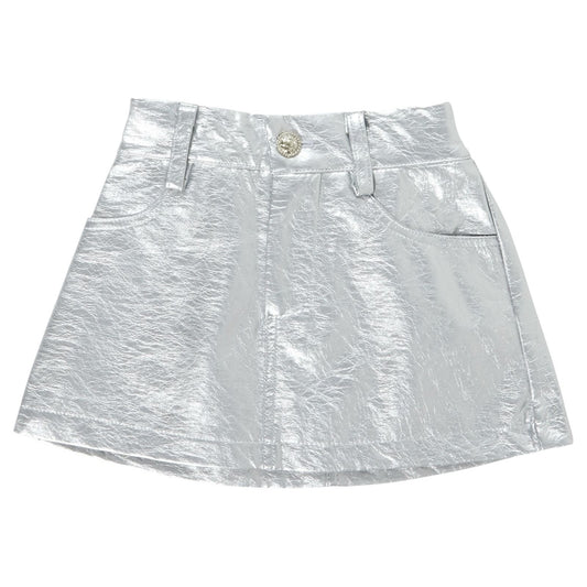 Riley Metallic Skirt | Silver