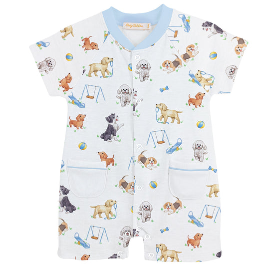 Printed Pocket Romper | Doggie Park